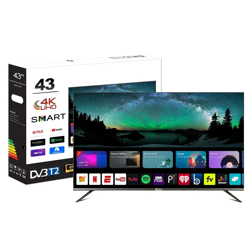 Wholesale 43 Inch 4K UHD Tv Flat Screen Smart Tv Television 43 Inch Frameless LED Tv