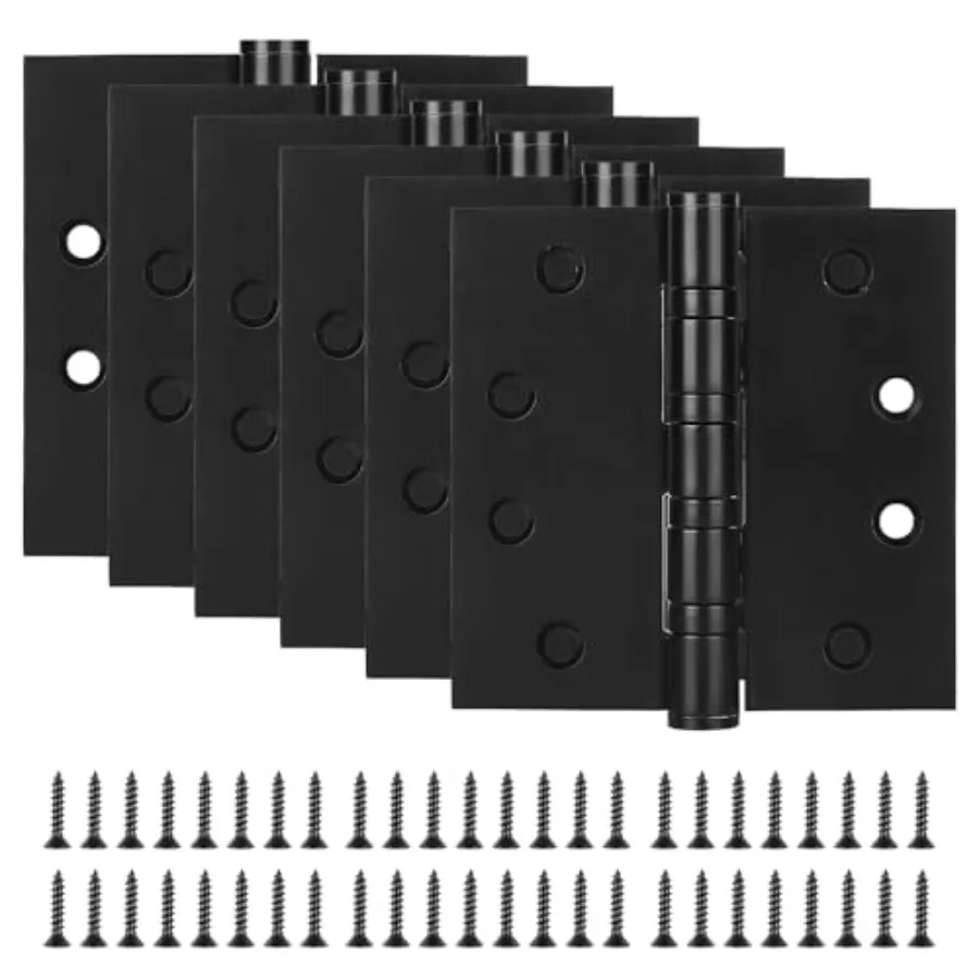

Stainless Steel 4'' Door Hinges, 4in x 4in Heavy-Duty Ball Bearing Door Hinges with Square Corners for Exterior and Interior Do
