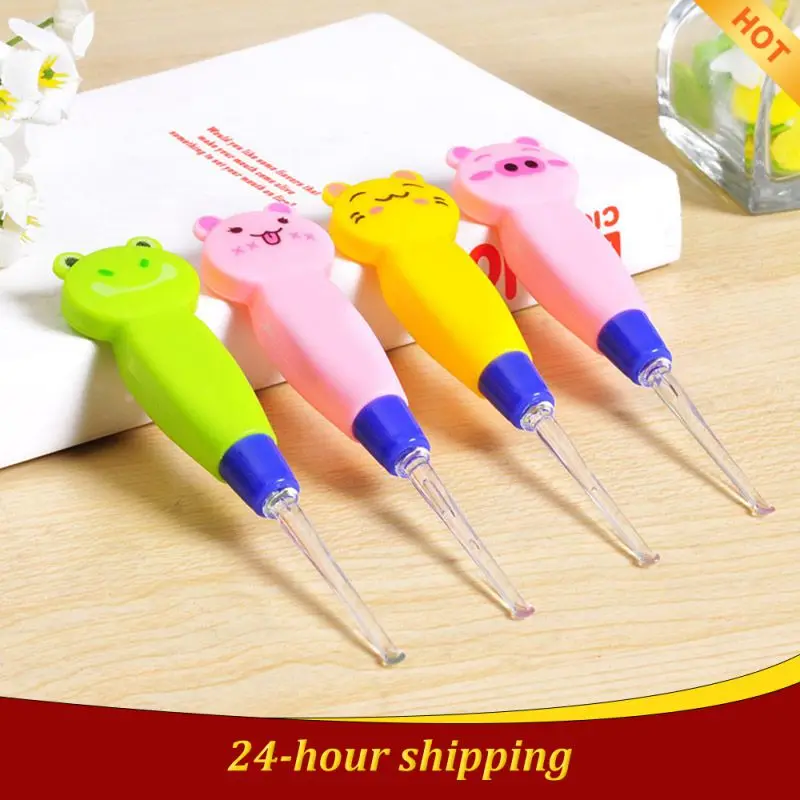 Cute Animal Plastic Baby Flashlight Ear Pick Baby Luminous Ear Spoon Light Ear Syringe Ear Wax Remover Tweezer Cleaner Dropship