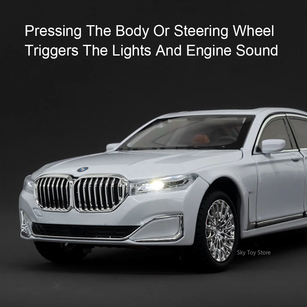 1:24 les 7 760Li voiture jouets M3 GTR modèle en alliage moulé sous pression portes ouvert son lumière retirer voitures miniatures enfants cadeaux de noël