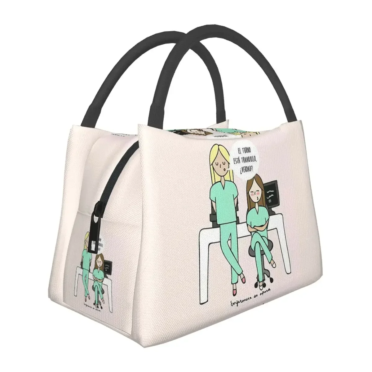 

Enfermera En Apuros Doctor Nurse Medical Lunch Bags Bento Box Lunch Tote Picnic Bags Cooler Thermal Bag for Woman Kids School
