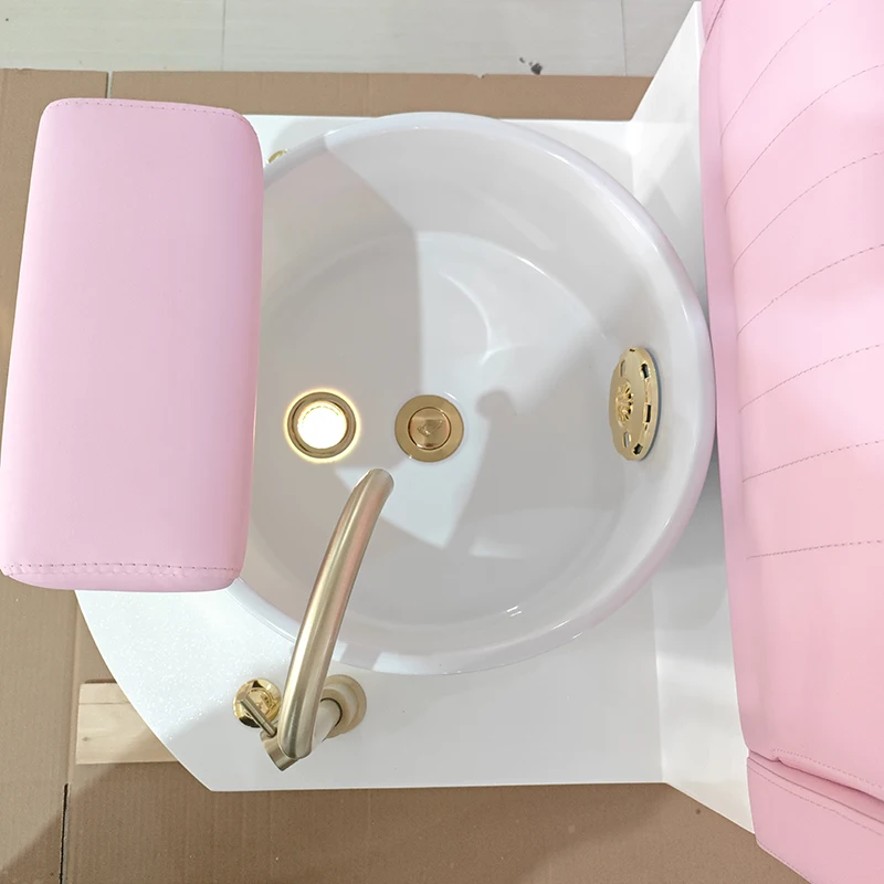 Luxury pink Nail Salon Equipment Foot Care Spa Chair Modern Storage Pedicure Chair Electric No Plumbing Pedicure Station 6