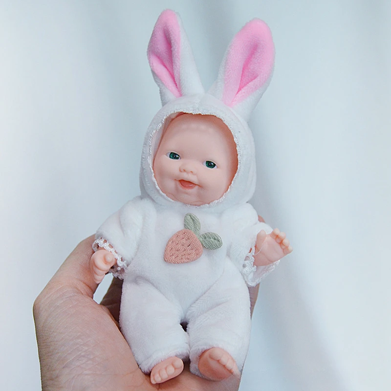 Mini 12cm Palm Bebe Reborn Dolls Sportswear Pajamas Dress Bjd Black Skin Baby Kit Kids Toys for Children Simulated Sleep Comfort