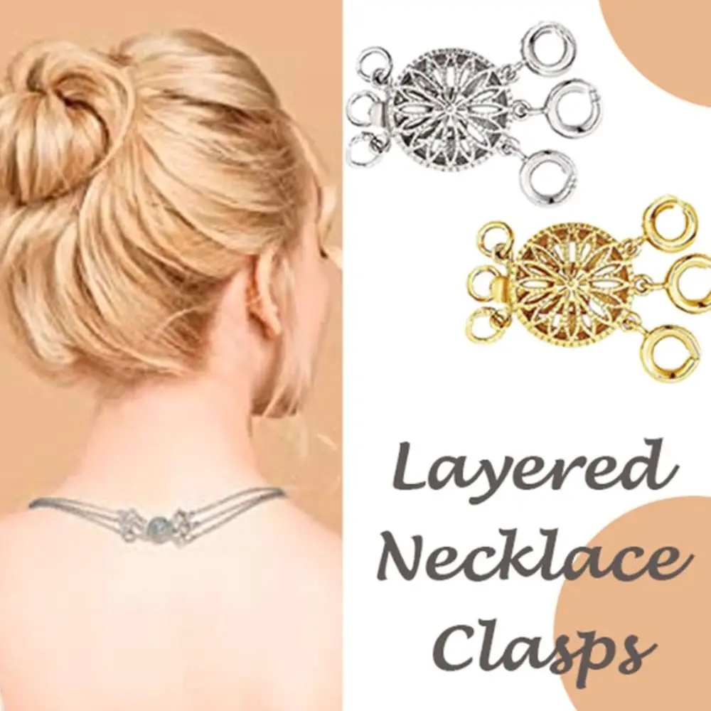 ตัวล็อคสร้อยคอแบบซ้อนชั้นสำหรับสร้อยคอลายกุ้งล็อบสเตอร์ สีเงินเมทัลลิก ตัวล็อคสำหรับสร้อยคอแบบซ้อนชั้น DIY สีทอง อุปกรณ์ทำเครื่องประดับ DIY