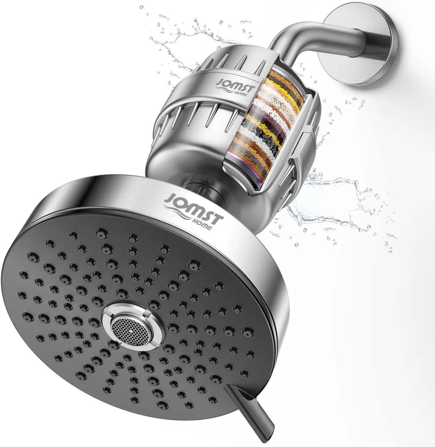 

25 Stage Filtered Shower Head Combo - Removes 99.947% Chlorine & Heavy Metals, High Pressure, 3 Modes