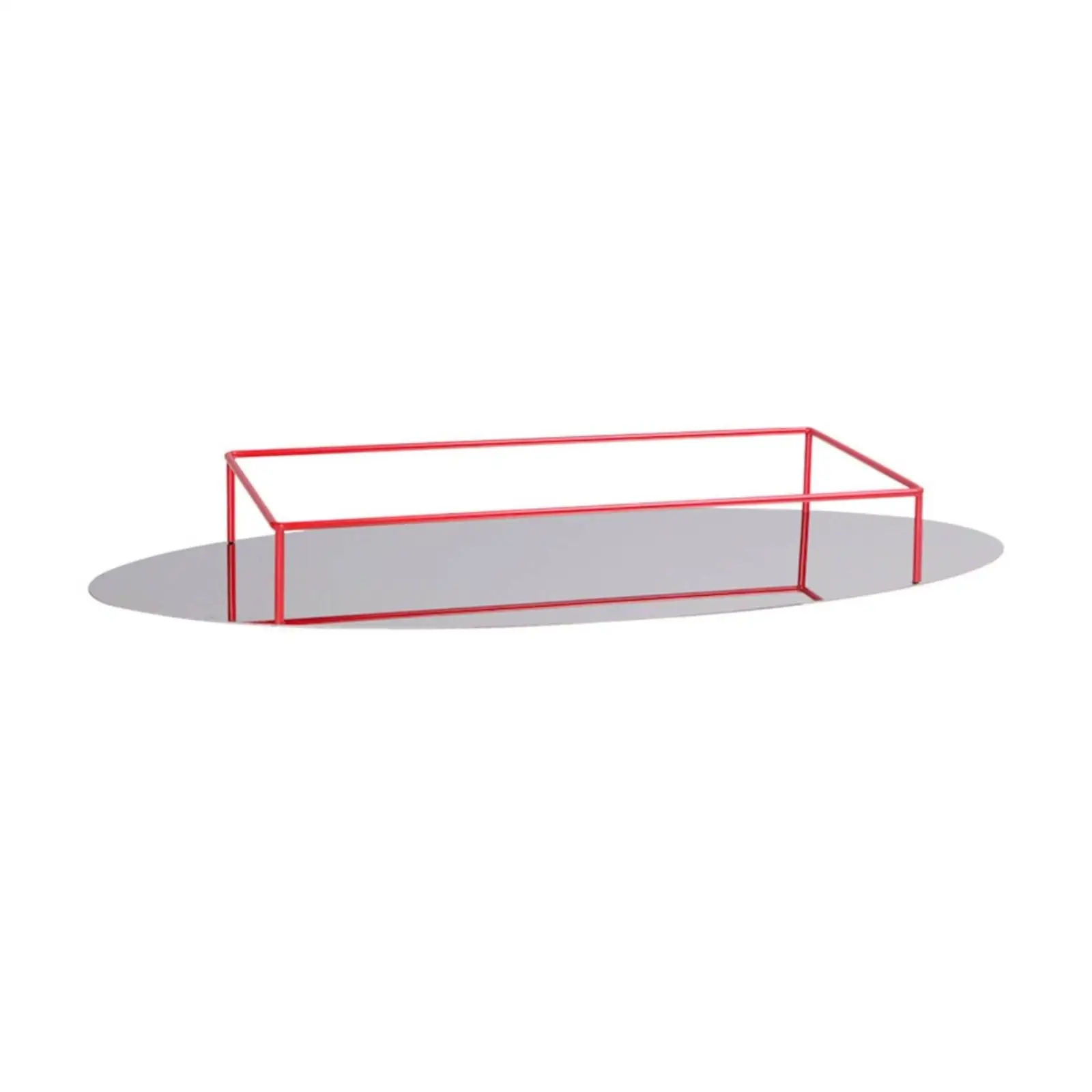 Stainless Steel Decorative Tray Mirrored Base Rectangular Wire Frame Organizer for Vanity Table Jewelry Display Home Decor