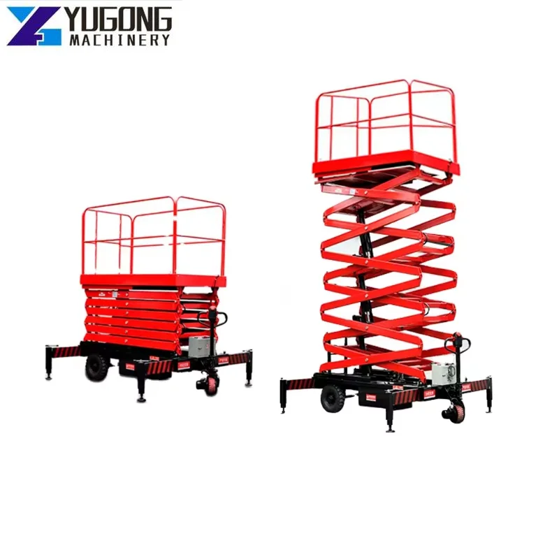 YG 1.0ton 1000kg Aerial Work Lifting Platform Aerial Scissor Platform Self Propelled Electric Scissor Lift Maximum Height 16M