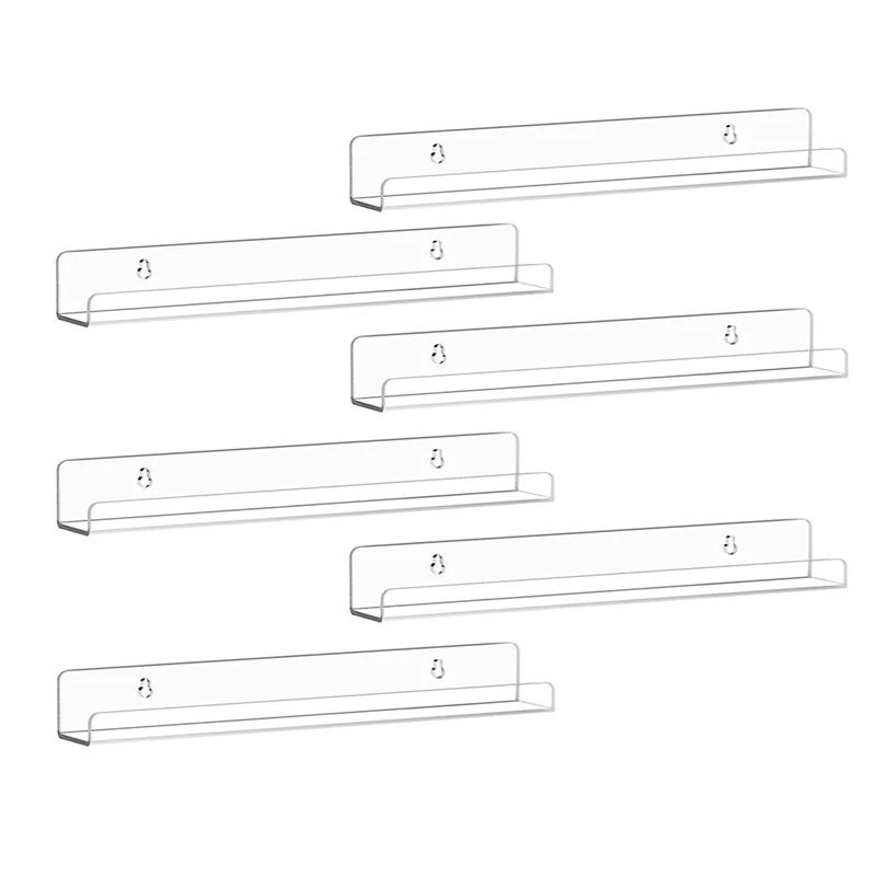 

ABBN-Record Shelf Wall Mount, 12 Inch Clear Acrylic Album Record Holder Display, Floating Shelves For Wall, Magazine Shelf