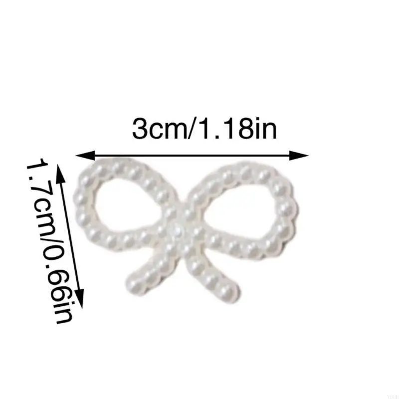 20/50 pcs pakaian DIY tambalan plastik mutiara bowknot kotak kado jepit jepit y08e