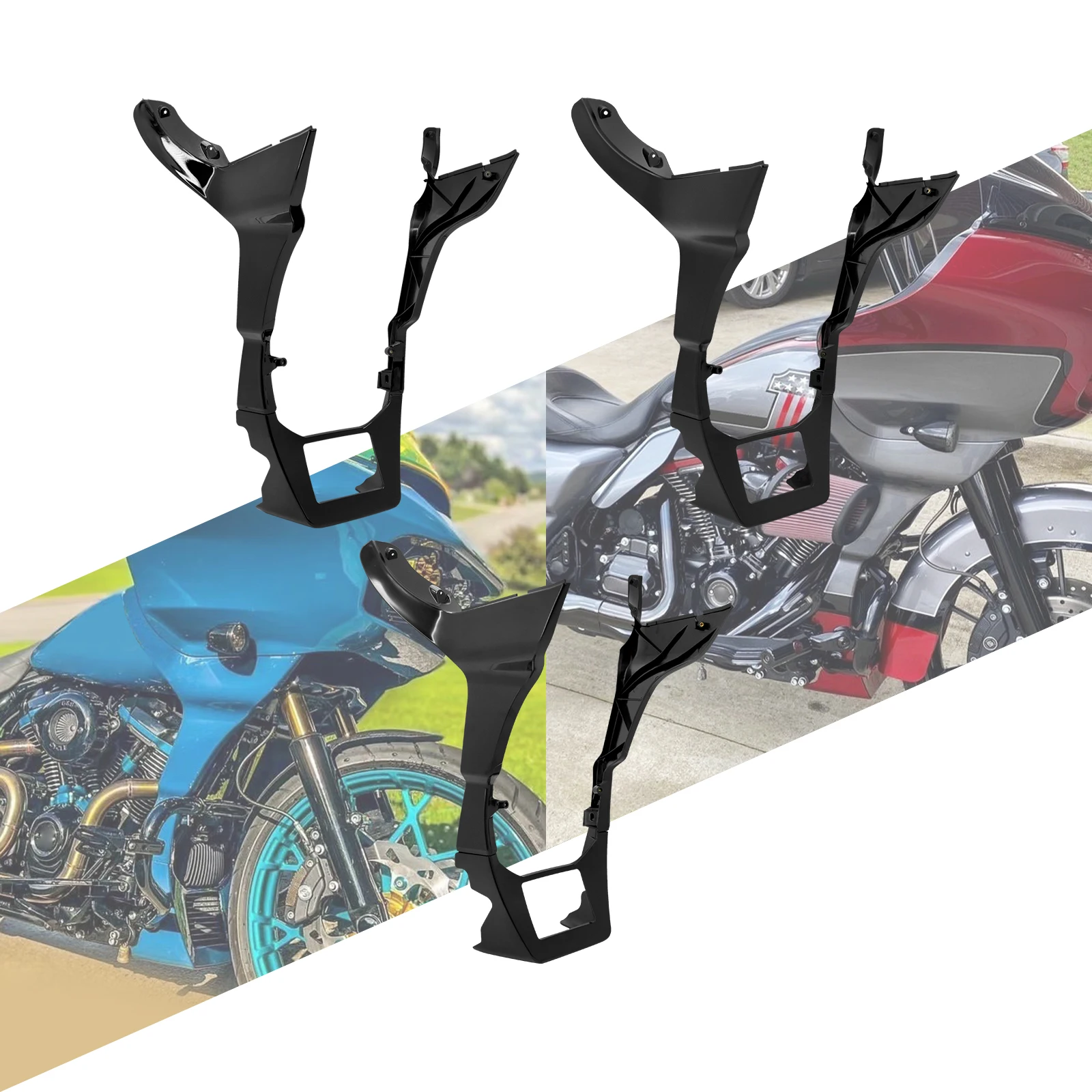 Motorcycle Black Fairing Spoilers Cover For Harley Touring CVO Road Glide Special Limited Ultra FLTRU FLTRK FLTRX FLTRXS 17-2024