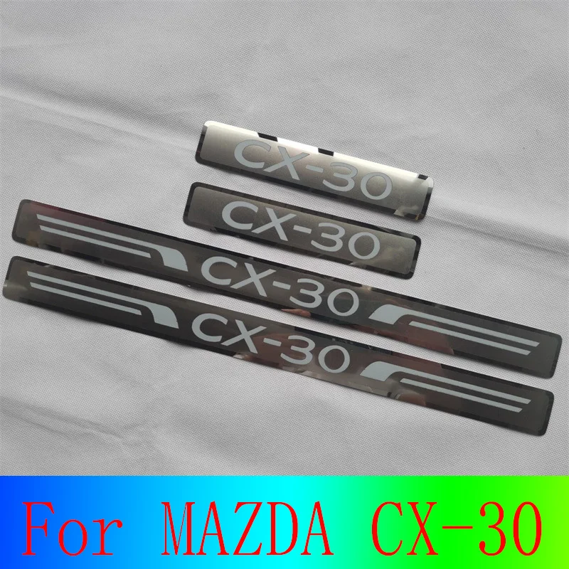 

For MAZDA CX-30 Car Door Protector Pedal Board Sill Scuff Plates Ladder High-quality Stainless Steel Chrome Trim Accessories