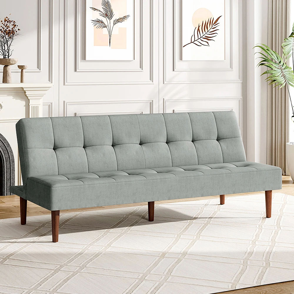 Contemporary Convertible Sofa Bed Grey