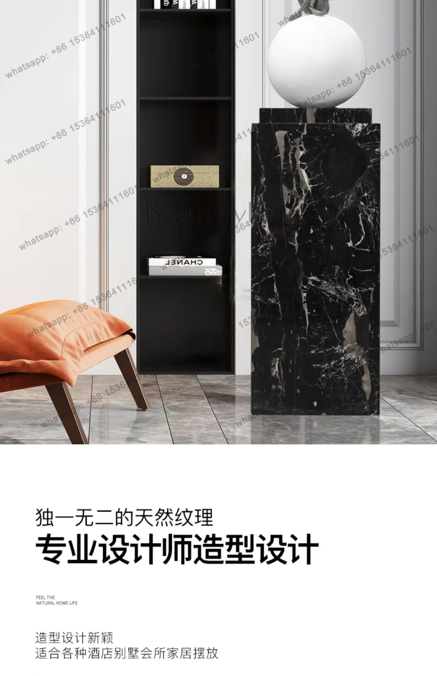 Factory Direct  natural marble base table base can be customized hotel club model room sculpture craft display stand