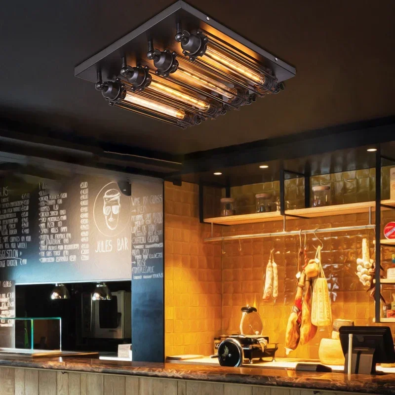 

Black Loft Inudustrial Retro Vintage Ceiling Lamp Edison Steampunk Lamp Bulb Coffee Shop Light Surface Mounted Ceiling Lights