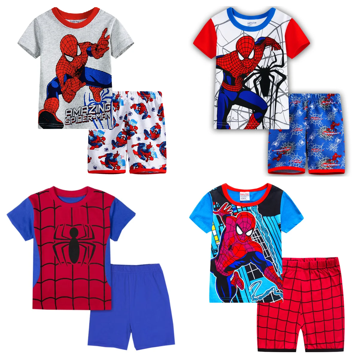 New children Boys Nighty classical Cartoon Girl Nightgown Costume Boys Cute Set Baby Toddler Short Sleeve Pajamas Sets Home Wear