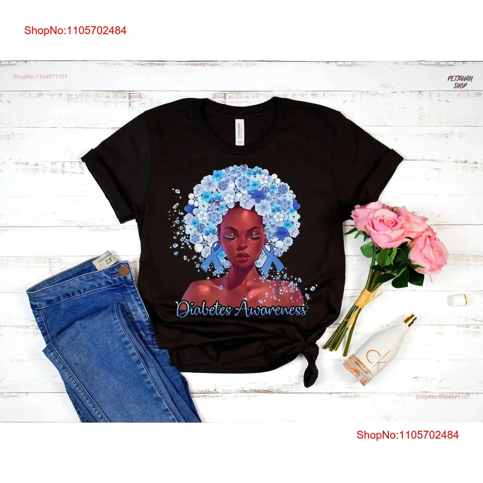En novembre, nous portons un t-shirt bleu et noir pour la sensibilisation au diabète chez la femme, style vintage, délavé, pour un usage quotidien, unisexe, doux