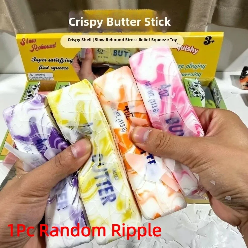 Wax Coating Butter Stick Squishy Anxiety Relief Sound Crispy Butter Stick Squeeze Comfortable Kneading Sensory Stress Stick