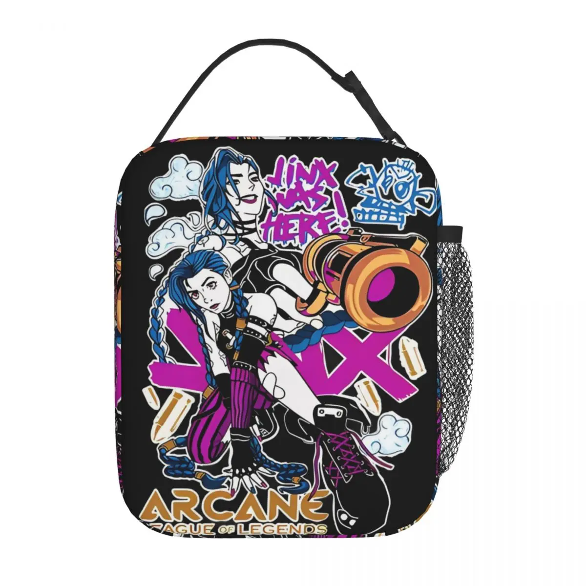 Arcane League Jinx Graphs Insulated Lunch Bags Thermal Bag  Meal Container Leakproof Tote Lunch Box Girl Boy College Travel