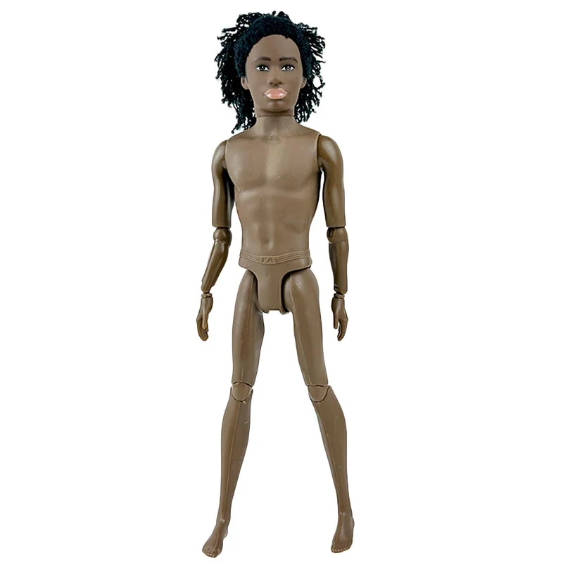 1/6 BJD Black Male Doll Naked Movable Jointed Body With Dreadlocks Braiding Hair Head 12\