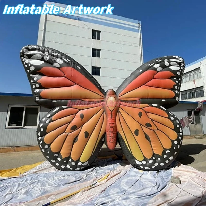 Suministros para eventos personalizados, mariposa gigante soplada por aire para juguetes de decoración de cumpleaños con tema de zoológico