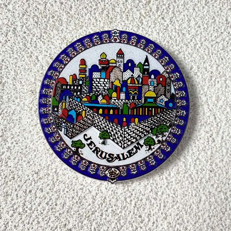 Jerusalem Tourist souvenirs Home decoration items Collection Arts and crafts gift disk, building 3D stereo refrigerator magnets