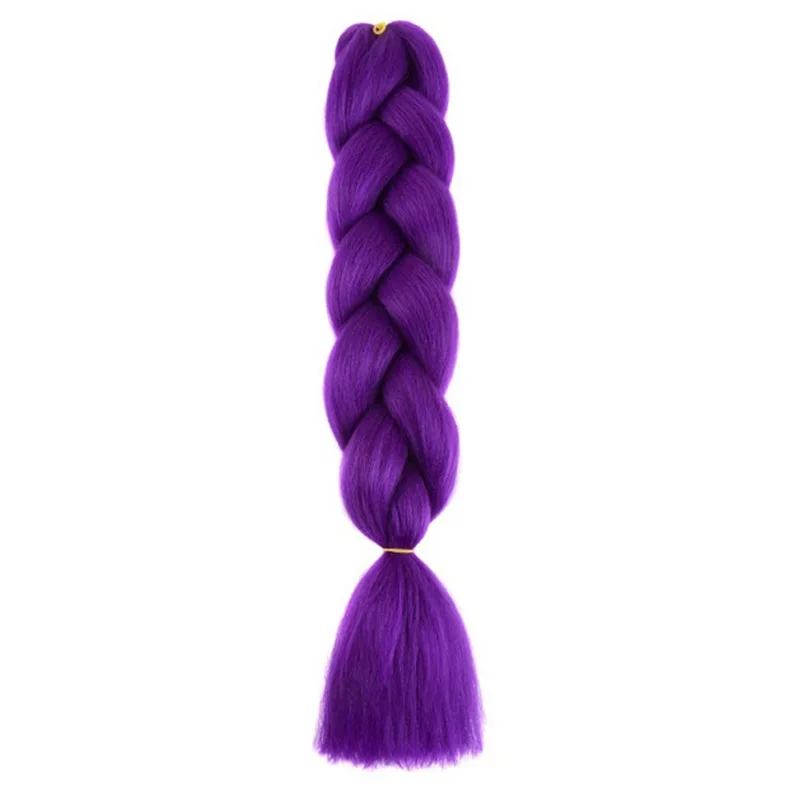 24 inch synthetische lange rechte yaki vlechten haar ombre vlechthaar jumbo regenboog vlecht haarverlenging voor vrouwen doe-het-zelf haar - afbeelding 2