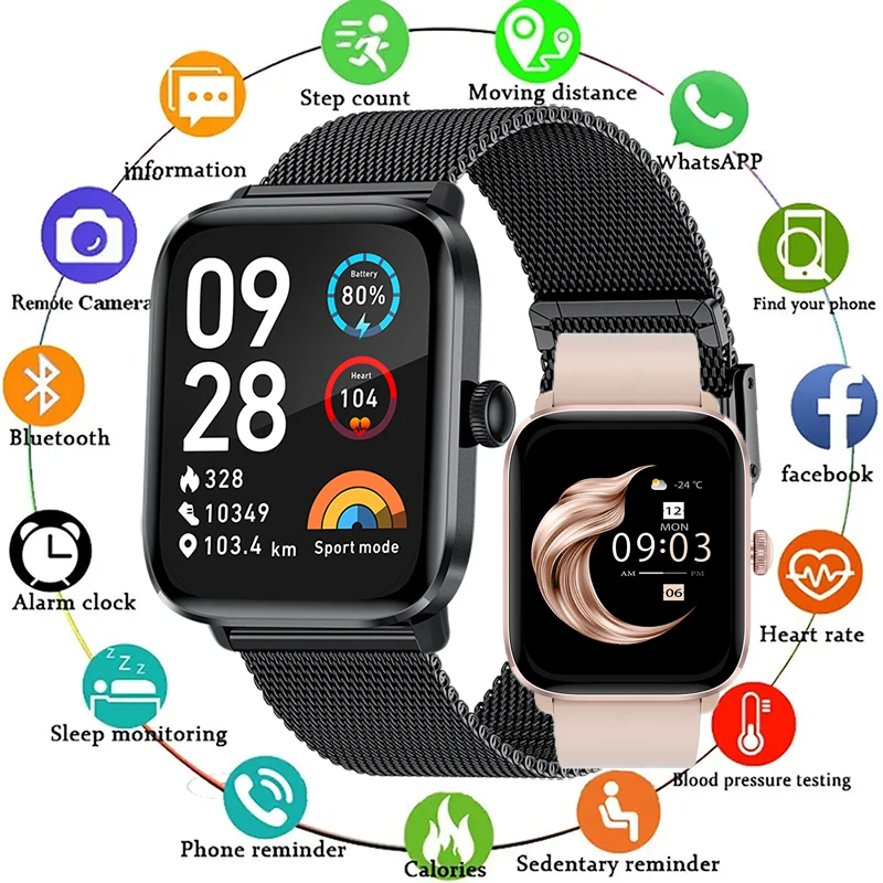 

LIGE Smart Watch Men 1.83”Full Touch Screen Heart Rate Bracelet Sports Fitness Tracker Ladies Smartwatch For Android IOS + Gift