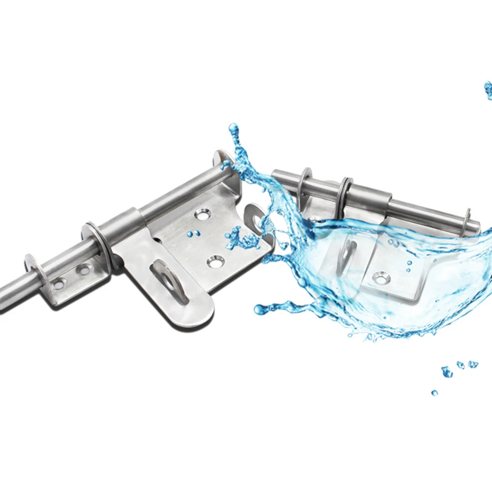 브러시드 스테인리스 스틸 게이트 래치 볼트 래치 수동 측정 패키지 내용물 실버 톤 스테인리스 스틸