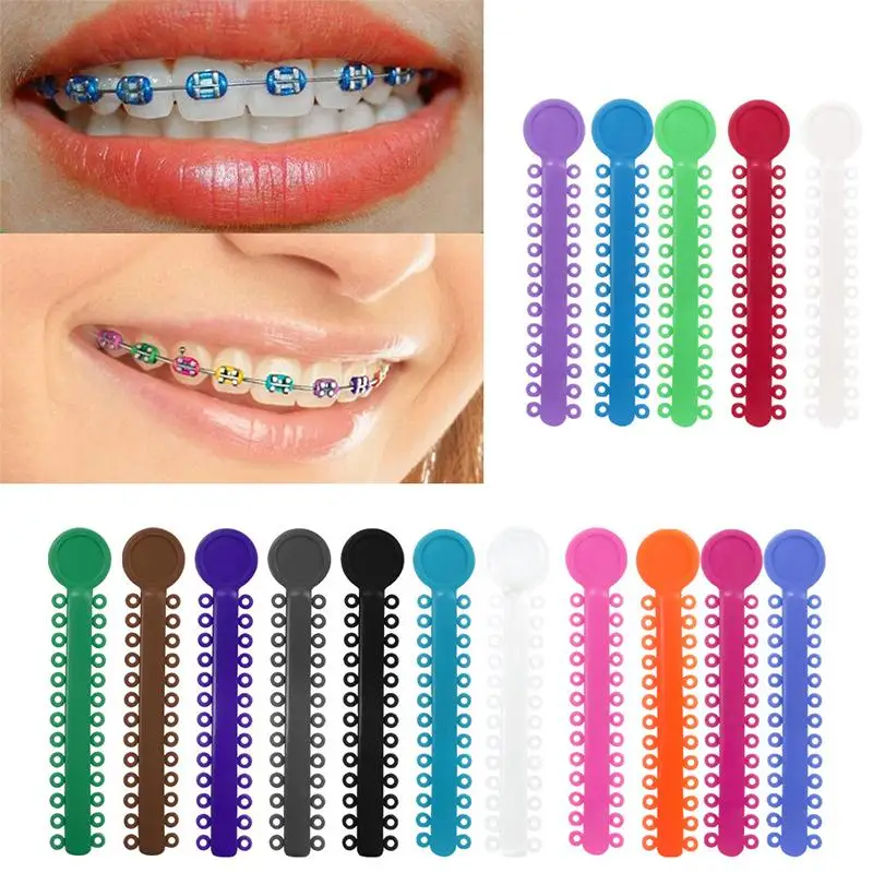 

【IIOO】1040Pcs 40Sticks O Type Rubber Bands Dental Elastic Bundling Strap For Braces Accessories Colourful Ortho Chain