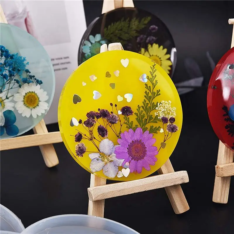ABLQ 20PCS Round Resin Coaster Mold For Resin Casting,Epoxy Molds For Casting With Resin,Concrete,Cement And Polymer Clay