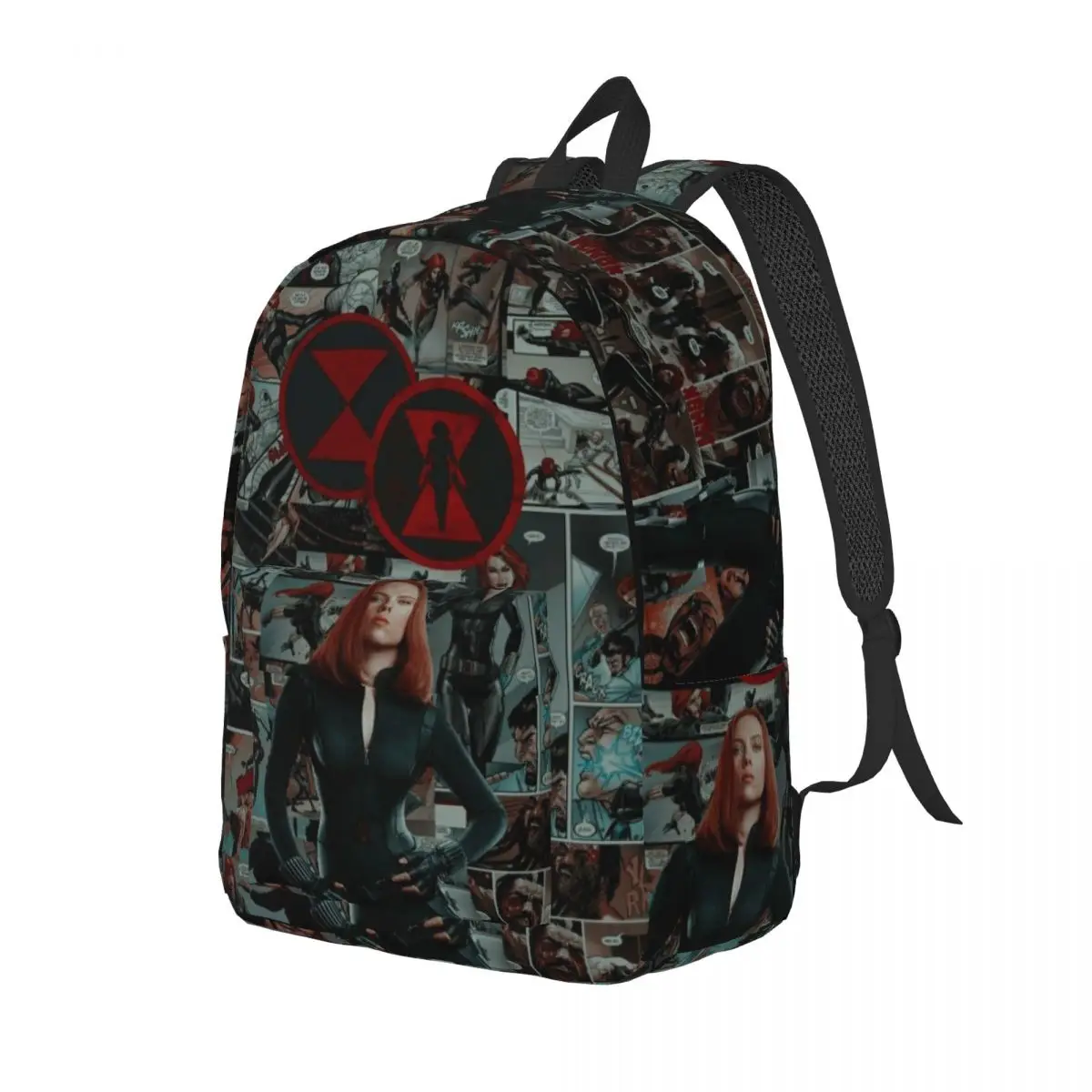 Custom 3D Printing Black Widow Comic Canvas Backpack for Boys Girls College School Travel Bags Women Men Bookbag 15 Inch Laptop