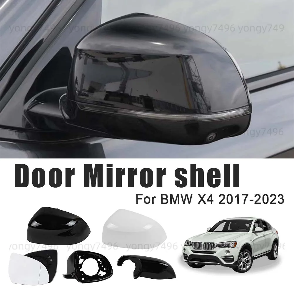 

Protective Cover Door Mirror Shell For BMW X4 2017-2023 Picture Heated Lens White Black Car Rearview Accessories Replace