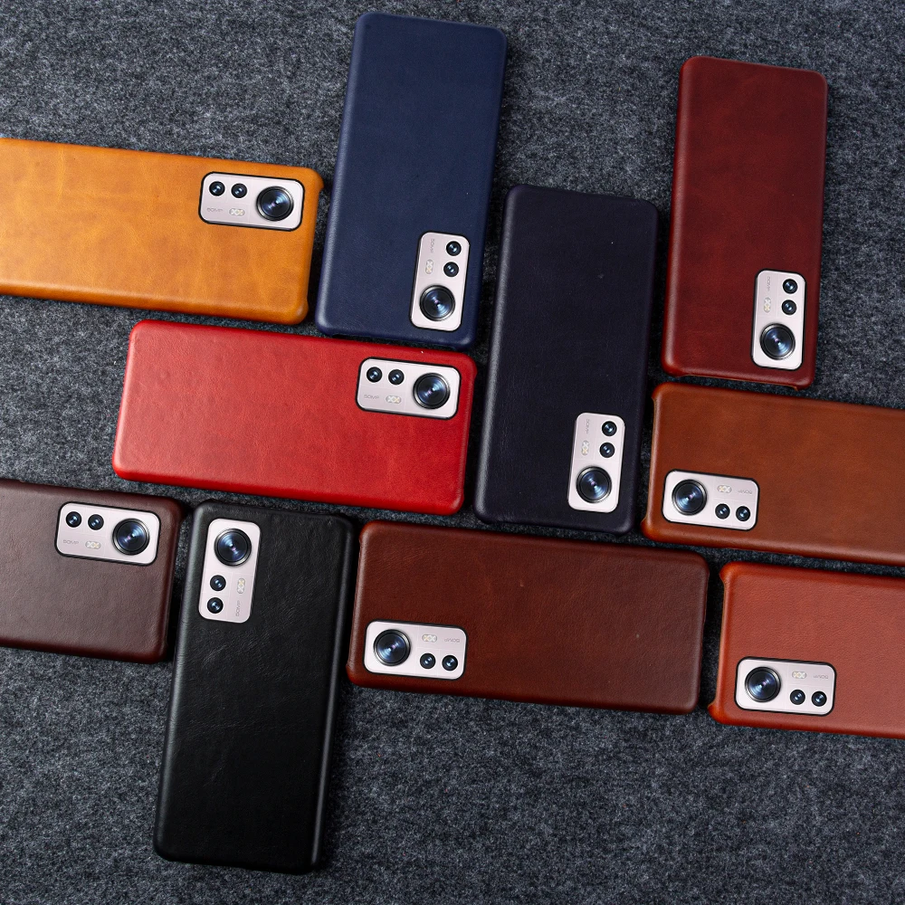 Hand Made Oil Wax Leather Phone Case For Xiaomi Mi 12 11 10 Series 12 T 12Pro Cover Pattern Genuine 12Pro 12Lite NE 12X 12T Poco