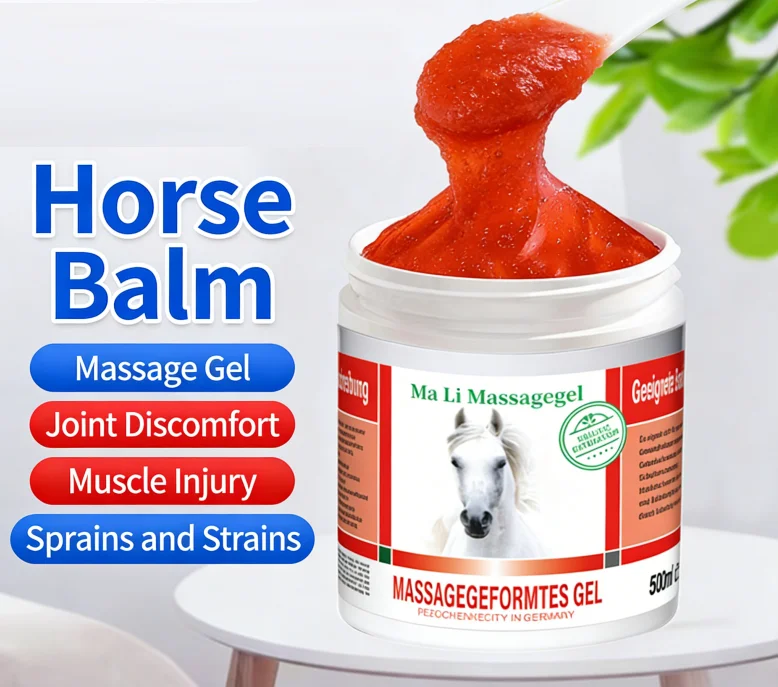 Herbal Massage Gel 500ml – Warming Soothing Cream with Chamomile & Grape Leaf, Muscle Joint Comfort Balm for Body Relaxation