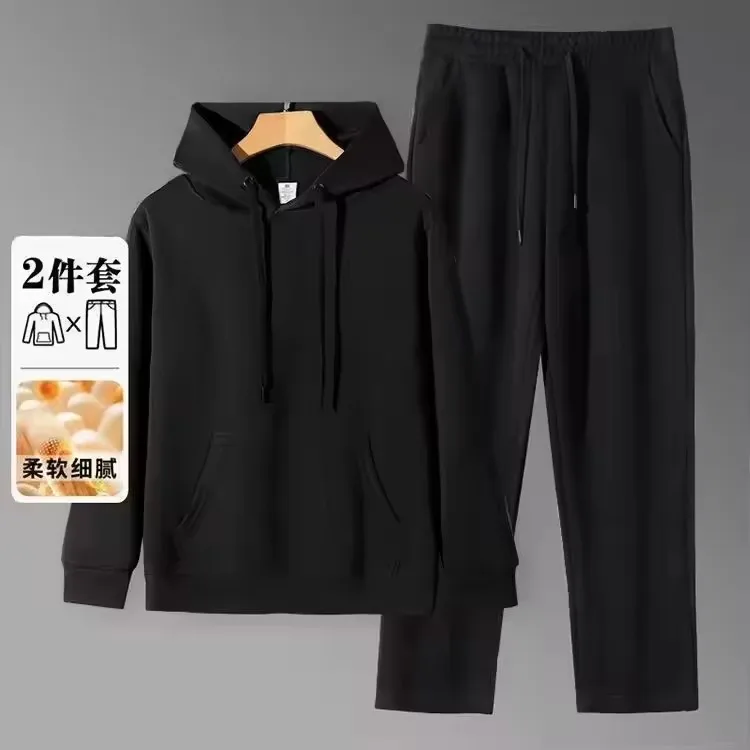 New Men's Straight-Leg Casual Suit Trendy Round Neck Sweatshirt Sweatpants Loose Fit Versatile Casual Autumn Sports Suit