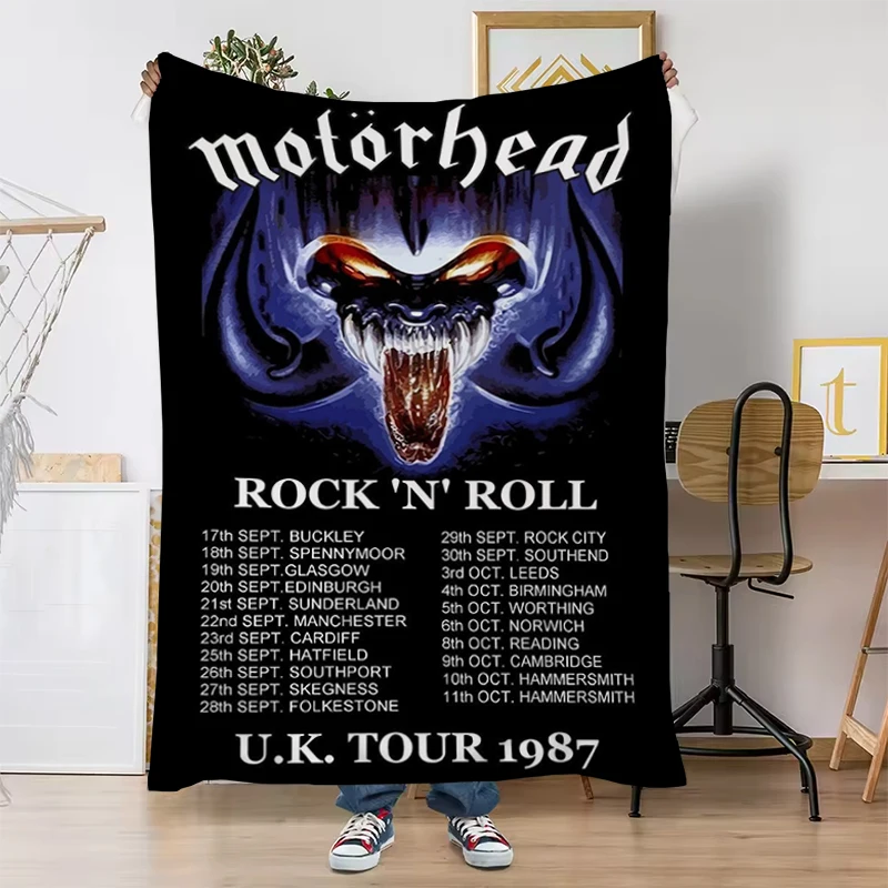 

M-Motorheads Band Blanket Sofa Quilt Fluffy Soft Blankets for Winter Catnap Portable Plaid With Print Microfiber Bedding Office