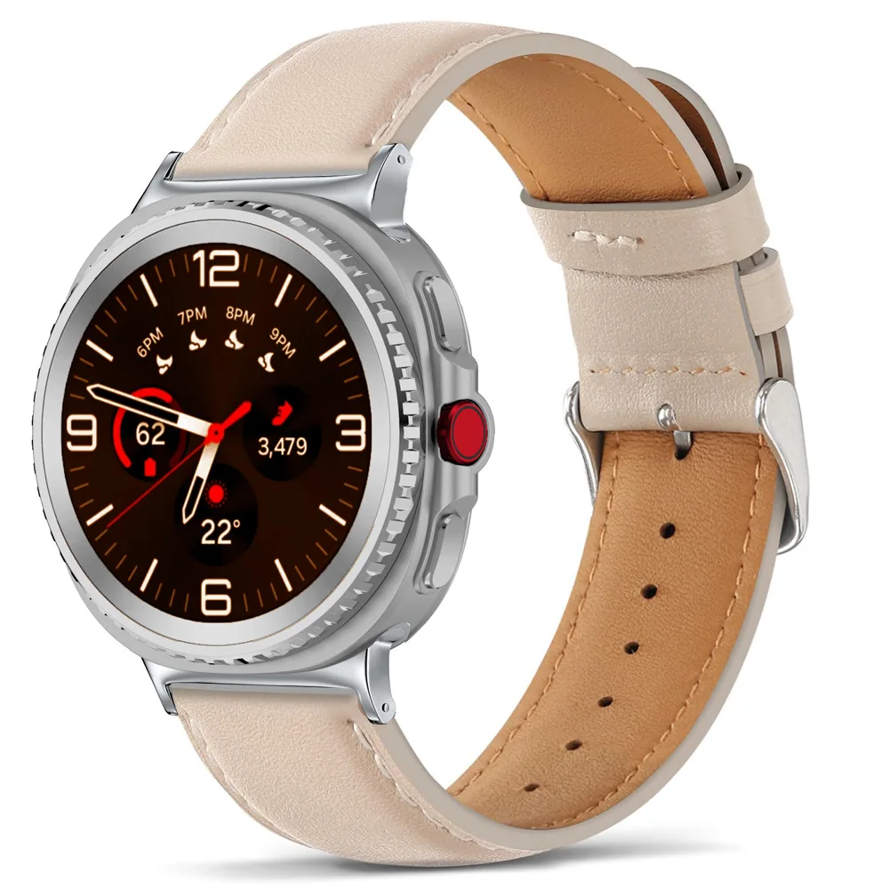 Leather Pin Buckle Strap for Samsung Galaxy Watch 8 Leather Pin Buckle Square Tail Samsung Watch Ultra 47mm 2025 Strap