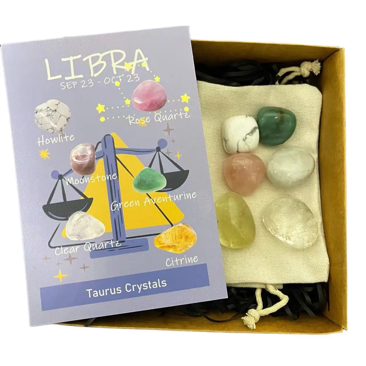 

6pcs/set Natural Healing Crystal Constellation Lucky Gemstones Set Reiki Pisces Zodiac Birthstones Set Astrology Crystal Healing