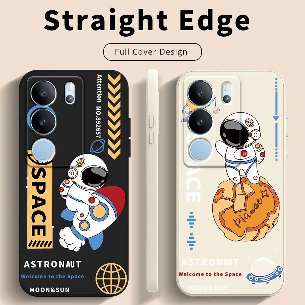 Case For Vivo V29E V29 V30E V27 V25 V27E V25E V11 V15 V27 Pro V20 SE V11i V17 Neo V2026 V2029 Cute Astronaut Soft Silicone Cover