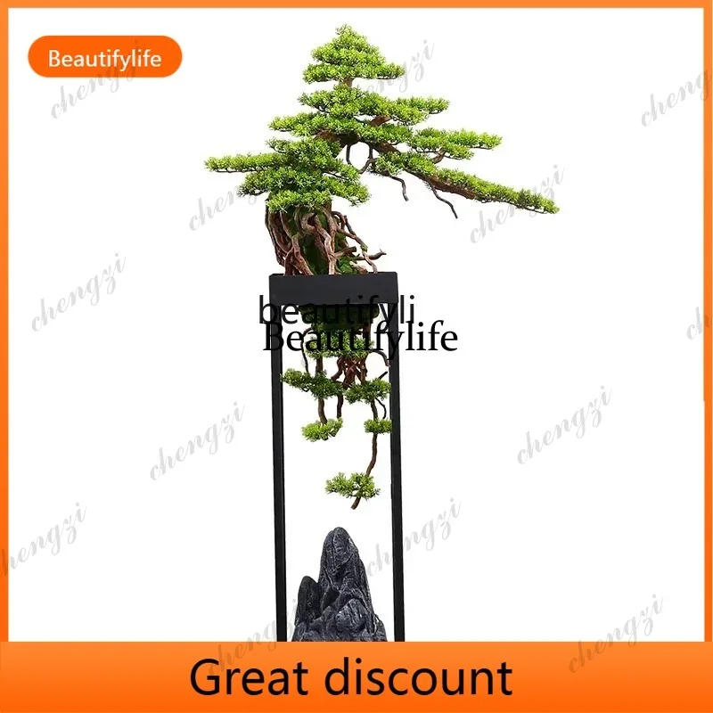 A09  Simulation green plant floor decoration porch hotel aisle fake tree bonsai potted plant ornament