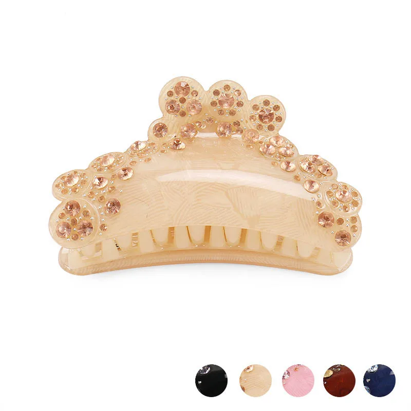 Popular Spark Rhinestones Hair Claw Clip for Women Girls Fine Handmade Hair Jewelry Ornament Accessory - Office Career Bridal
