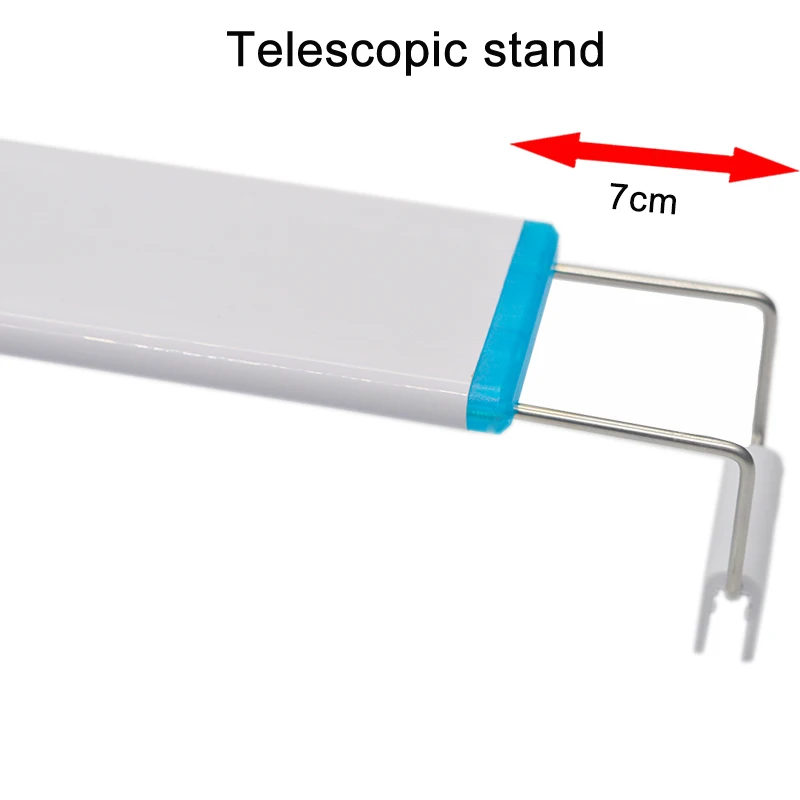 수족관 LED 조명 슈퍼 슬림 수생 식물 성장 조명, 방수 밝은 클립 램프 블루 LED 18-75cm 식물 220v