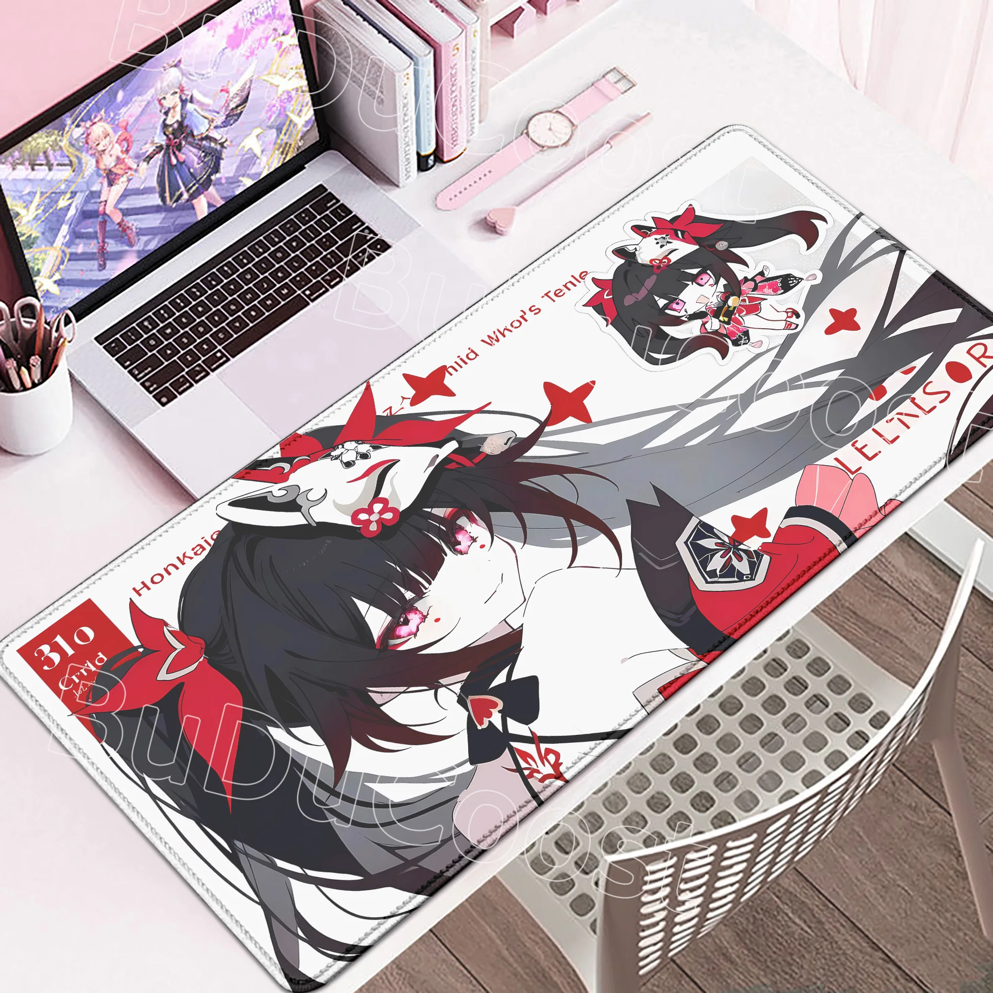 Firefly Silver Wolf Sparkle Large Mouse Pad Honkai Star Rail Anime Gaming Desk Mat Computer Keyboard Accessories