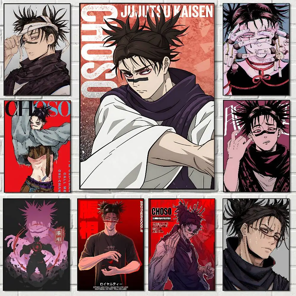 Choso Jujutsu Kaisen Anime Poster Druck A5 A4 A3 A2 Wandkunst Dekor für Zimmer Büro Geschenk für Fans