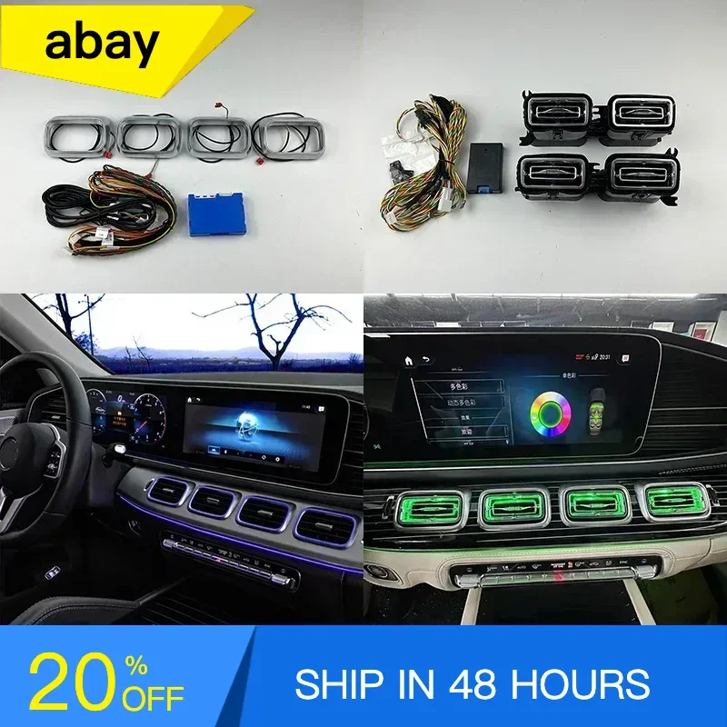 

for Mercedes-Benz GLE GLS 2020 2023 LED Ambient Light Air Vent Conditioner Outlet Turbine Atmosphere Lamp