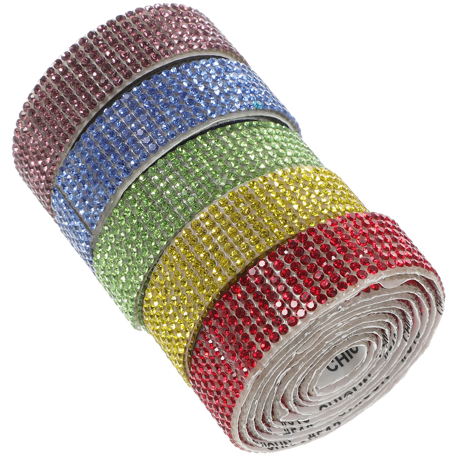

1pcs 5 Rolls Self-Adhesive Rhinestone Ribbon Super Glittering Diy Craft Decor For Clothes Shoes Bags Bling Trim Water Drill Tape