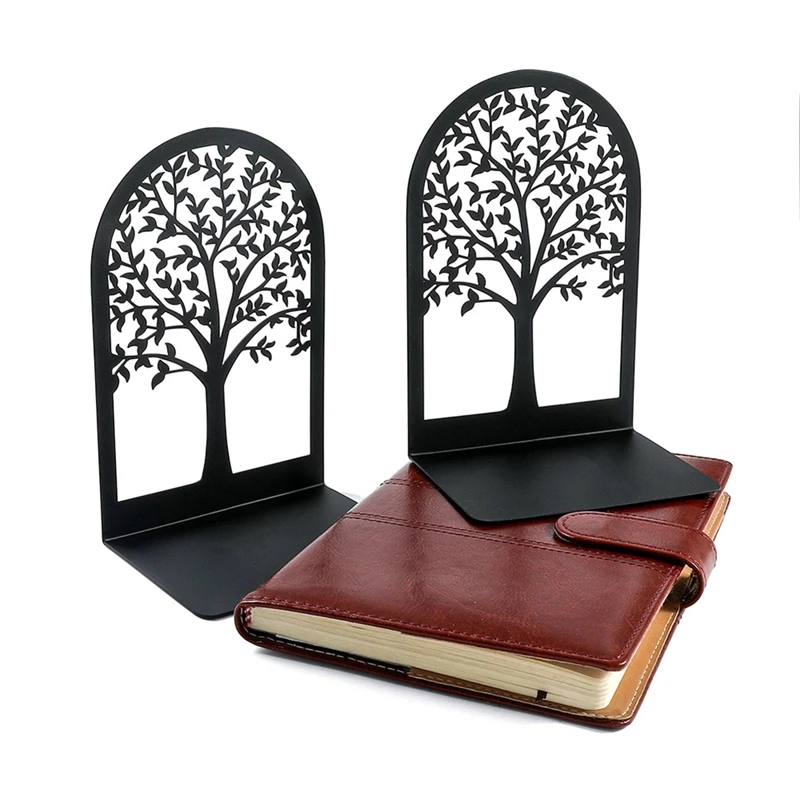 Sujetalibros de Metal para libros pesados, soportes modernos de árbol para estantes, soporte para libros para el hogar y la Oficina