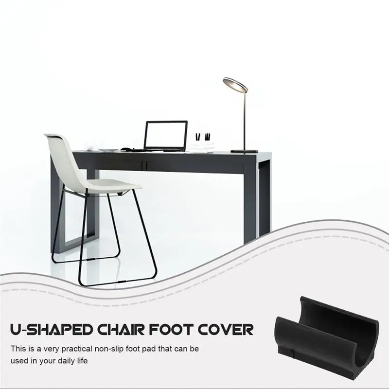 25 Pcs Non-slip Mat Furniture Foot Pads Desk Leg Covers Chair Mats Stools Sled Feet Caps Plastic U-shaped Floor Protectors 19MM