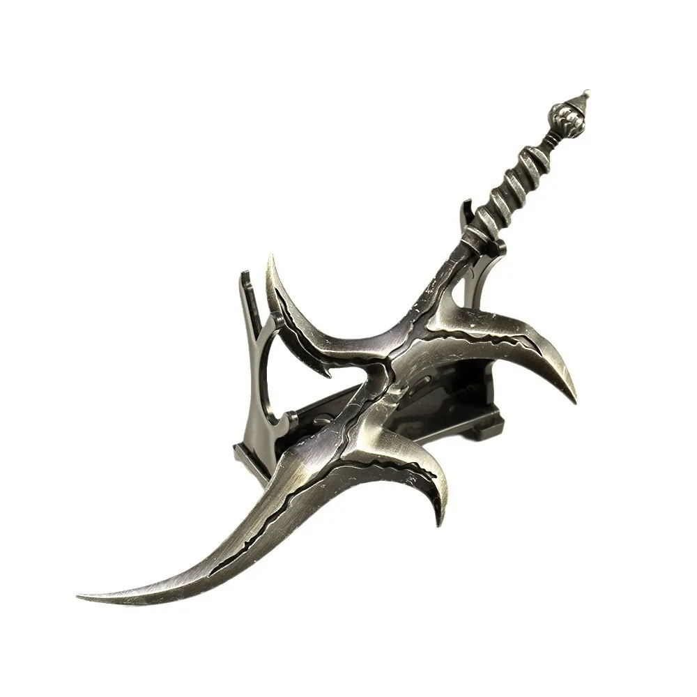 18cm/7.08in Eldenn gra peryferyjna czarny nóż miecz bliski metalowy Katana broń Model rekwizyty do Cosplay dekoracja stołu prezenty zabawki