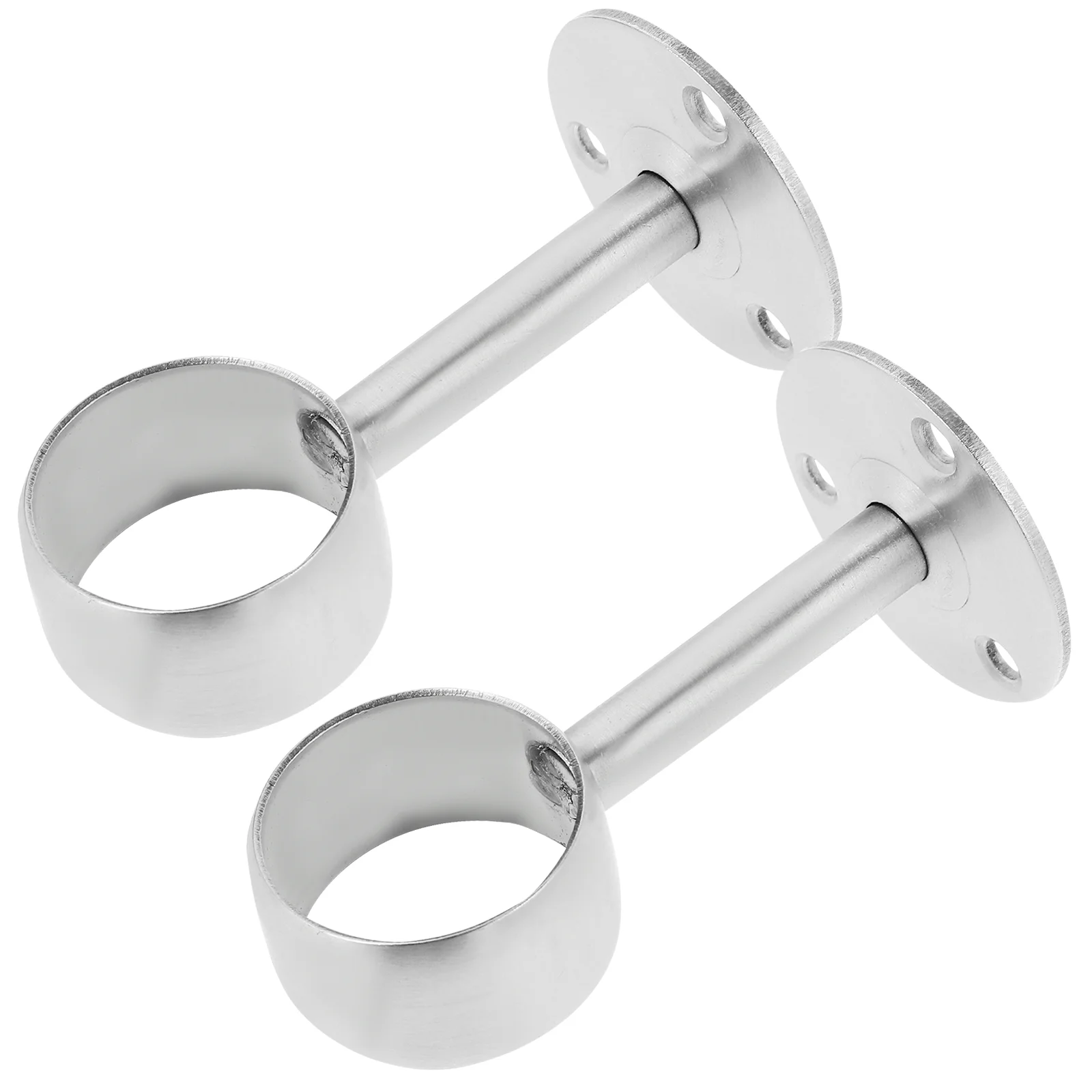 2pcs Stainless Shower Curtain Wardrobe Pole Holder Lever Flange Socket curtain rod hooks closet rod bracket